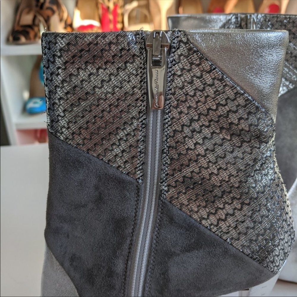 GIANVITO ROSSI  Metallic Silver Booties - Picture 11 of 13